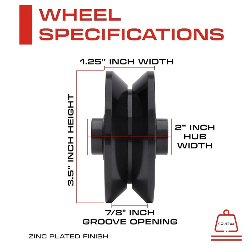 Sidco Supply 3.5" Inch V-Groove Wheel - Solid Steel - Sliding Gate Wheel – Heavy Duty –Track Wheel - Metal Gate Wheel - Inverted V Shape Wheel for Slide Gates with Bolt and Weldable Wheel Box - Image 4